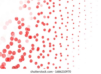 Light Red vector pattern with spheres. Blurred bubbles on abstract background with colorful gradient. Pattern for ads, leaflets.