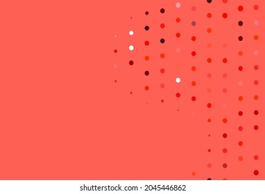 Light Red vector pattern with spheres. Modern abstract illustration with colorful water drops. Pattern of water, rain drops.