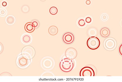 Light Red vector pattern with spheres. Blurred bubbles on abstract background with colorful gradient. Pattern for futuristic ad, booklets.