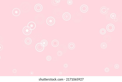 Light Red vector pattern with spheres. Glitter abstract illustration with blurred drops of rain. New template for your brand book.