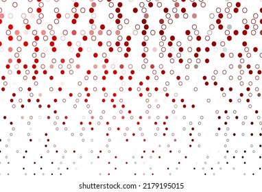 Light Red vector pattern with spheres. Beautiful colored illustration with blurred circles in nature style. Pattern of water, rain drops.