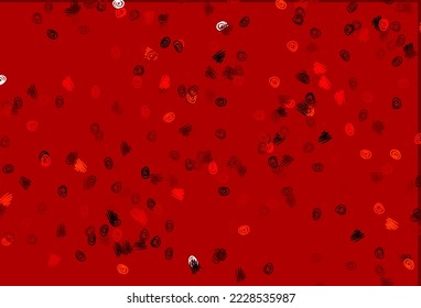 Light Red vector pattern with spheres. Glitter abstract illustration with blurred drops of rain. Pattern for beautiful websites.
