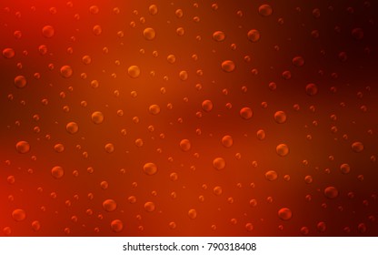 Light Red vector pattern with spheres. Glitter abstract illustration with blurred drops of rain. The pattern can be used for aqua ad, booklets.