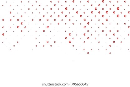 Light Red vector pattern with symbols of Euro. Blurred design in simple style with symbols of Euro. The pattern can be used for financial, investment websites.