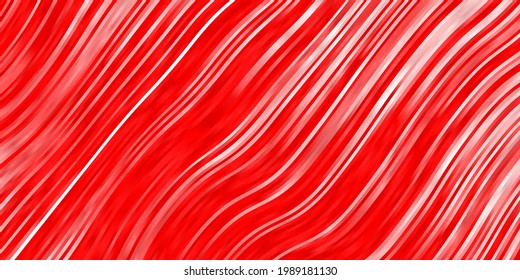 Light Red vector pattern with wry lines. Colorful geometric sample with gradient curves.  Smart design for your promotions.