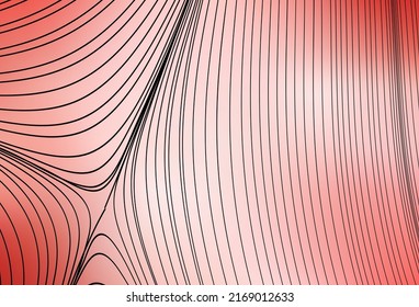 Light Red vector pattern with wry lines. Shining colorful illustration in simple curve style. Elegant pattern for a brand book.