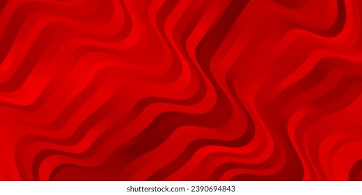 Light Red vector pattern with wry lines. Colorful geometric sample with gradient curves.  Pattern for websites, landing pages.