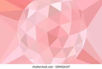 Light Red vector polygon abstract layout with a gem in a centre. Shining colorful illustration with triangles. Triangular pattern for your design.