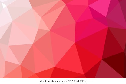 Light Red vector polygon abstract background. Geometric illustration in Origami style with gradient.  A completely new design for your leaflet.