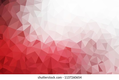 Light Red vector polygon abstract layout. Geometric illustration in Origami style with gradient.  Triangular pattern for your design.