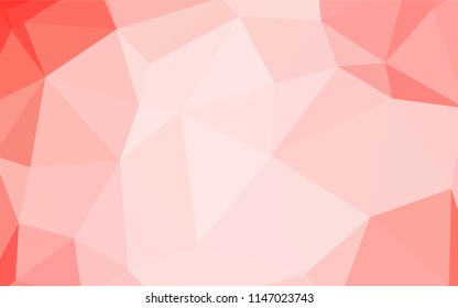 Light Red vector polygon abstract backdrop. Shining polygonal illustration, which consist of triangles. Polygonal design for your web site.
