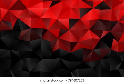 Light Red vector polygon abstract template. Shining illustration, which consist of triangles. The textured pattern can be used for background.