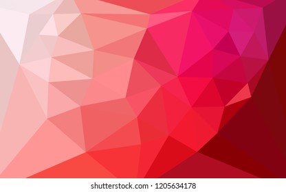 Light Red vector polygonal background with a heart in a centre. Illustration in halftone style with triangles. Textured pattern for your backgrounds.