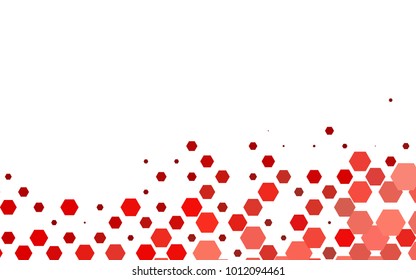 Light Red vector polygonal illustration, which consist of hexagons. Hexagonal pattern for your business design. Geometric background in Origami style with gradient. 