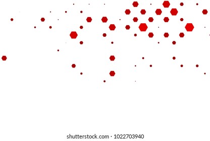 Light Red vector polygonal illustration, which consist of hexagons. Hexagonal design for your business. Creative geometric background in Origami style with gradient