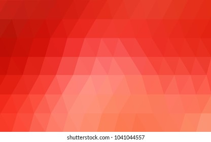 Light Red vector polygonal illustration, which consist of triangles. Triangular design for your business. Creative geometric background in Origami style with gradient