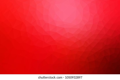 Light Red vector polygonal illustration, which consist of triangles. Triangular pattern for your business design. Geometric background in Origami style with gradient. 