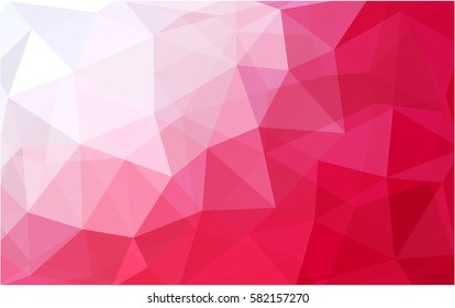Light Red vector polygonal illustration, which consist of triangles. Triangular pattern for your business design. Geometric background in Origami style with gradient. 