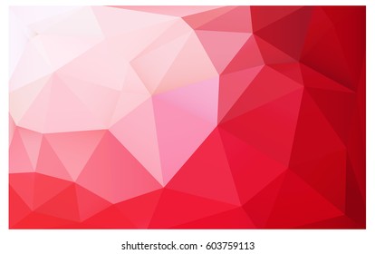 Light Red vector polygonal illustration, which consist of triangles. Triangular pattern for your business design. Geometric background in Origami style with gradient. 