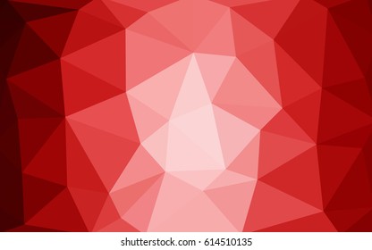 Light Red vector polygonal illustration, which consist of triangles. Triangular design for your business. Creative geometric background in Origami style with gradient