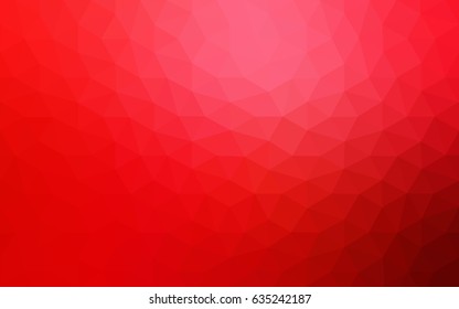 Light Red vector polygonal illustration, which consist of triangles. Triangular pattern for your business design. Geometric background in Origami style with gradient. 