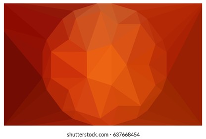 Light red vector polygonal illustration, which consist of triangles with a gemstone in center. Triangular design of a huge diamond for your business. Creative geometric background of gems.