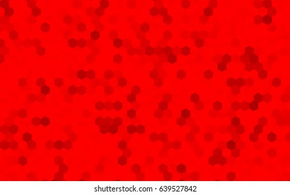 Light Red vector polygonal illustration, which consist of hexagons. Hexagonal pattern for your business design. Geometric background in Origami style with gradient. 