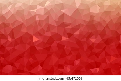 Light Red vector polygonal illustration, which consist of triangles. Triangular pattern for your business design. Geometric background in Origami style with gradient. 