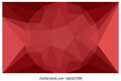 Light Red vector polygonal illustration, which consist of triangles with a gemstone in center. Triangular design of a huge diamond for your business. Creative geometric background of gems.