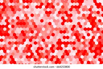 Light Red vector polygonal illustration, which consist of hexagons. Hexagonal design for your business. Creative geometric background in Origami style with gradient
