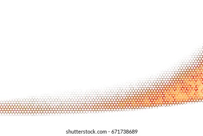 Light Red vector polygonal illustration, which consist of hexagons. Hexagonal pattern for your business design. Geometric background in Origami style with gradient. 