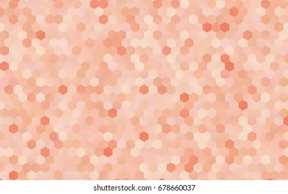 Light Red vector polygonal illustration, which consist of hexagons. Hexagonal pattern for your business design. Geometric background in Origami style with gradient. 