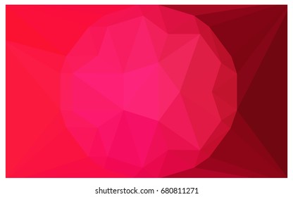 Light Red vector polygonal illustration, which consist of triangles with a gemstone in center. Triangular design of a huge diamond for your business. Creative geometric background of gems.