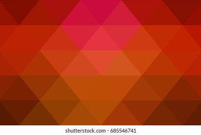 Light Red vector polygonal illustration, which consist of triangles. Triangular pattern for your business design. Geometric background in Origami style with gradient. 