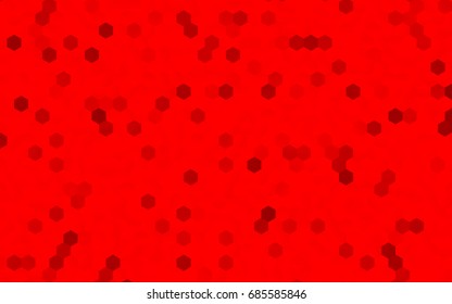Light Red vector polygonal illustration, which consist of hexagons. Hexagonal design for your business. Creative geometric background in Origami style with gradient