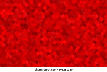 Light Red vector polygonal illustration, which consist of hexagons. Hexagonal pattern for your business design. Geometric background in Origami style with gradient. 