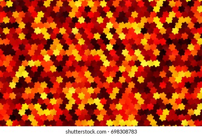 Light Red vector polygonal illustration, which consist of hexagons. Hexagonal pattern for your business design. Geometric background in Origami style with gradient. 