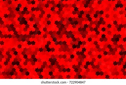 Light Red vector polygonal illustration, which consist of hexagons. Hexagonal design for your business. Creative geometric background in Origami style with gradient