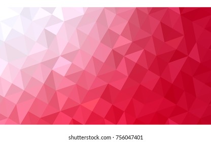 Light Red vector polygonal illustration, which consist of triangles. Triangular pattern for your business design. Geometric background in Origami style with gradient. 