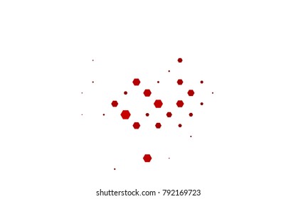 Light Red vector polygonal illustration, which consist of hexagons. Hexagonal design for your business. Creative geometric background in Origami style with gradient