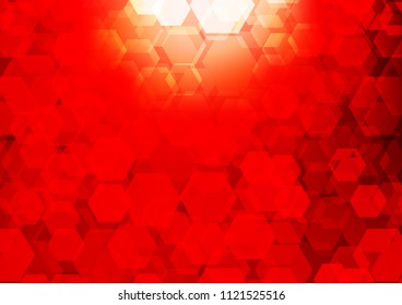 Light Red vector polygonal pattern. An elegant bright illustration with gradient. The best hexagonal design for your business.