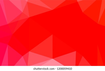 Light Red vector polygonal pattern. Shining illustration, which consist of triangles. Triangular pattern for your business design.