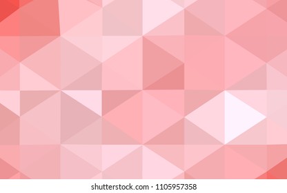 Light Red vector polygonal template. Triangular geometric sample with gradient.  The template for cell phone's backgrounds.