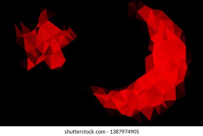 Light Red vector polygonal template. Triangular geometric sample with gradient.  Template for a cell phone background.