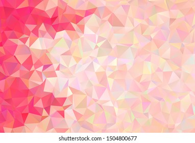 Light Red vector polygonal template. Creative illustration in halftone style with triangles. Triangular pattern for your design.
