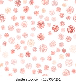 Light Red vector seamless abstract doodle background. Doodle illustration of flowers in Origami style with gradient. Elegant pattern for a brand book.