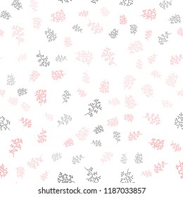 Light Red vector seamless abstract backdrop with leaves, branches. Colorful abstract illustration with leaves in doodle style. Trendy design for wallpaper, fabric makers.