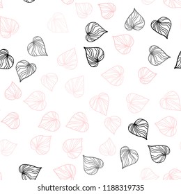 Light Red vector seamless abstract backdrop with leaves. New colorful illustration in doodle style with leaves. Trendy design for wallpaper, fabric makers.