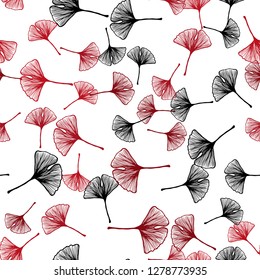 Light Red vector seamless abstract background with leaves. Shining colored illustration with leaves in doodle style. Design for wallpaper, fabric makers.