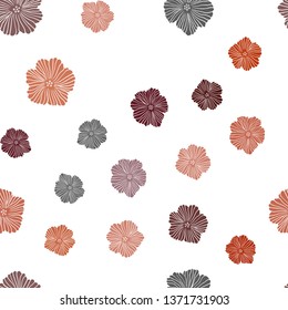 Light Red vector seamless abstract design with flowers. Glitter abstract illustration with flowers. Design for wallpaper, fabric makers.